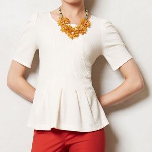 Anthropologie Postmark Seamed Peplum Top Sz S EUC